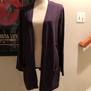 J. Jill cardigan in purple tweed.